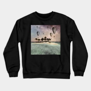 Wonderful tropical island with ballons Crewneck Sweatshirt